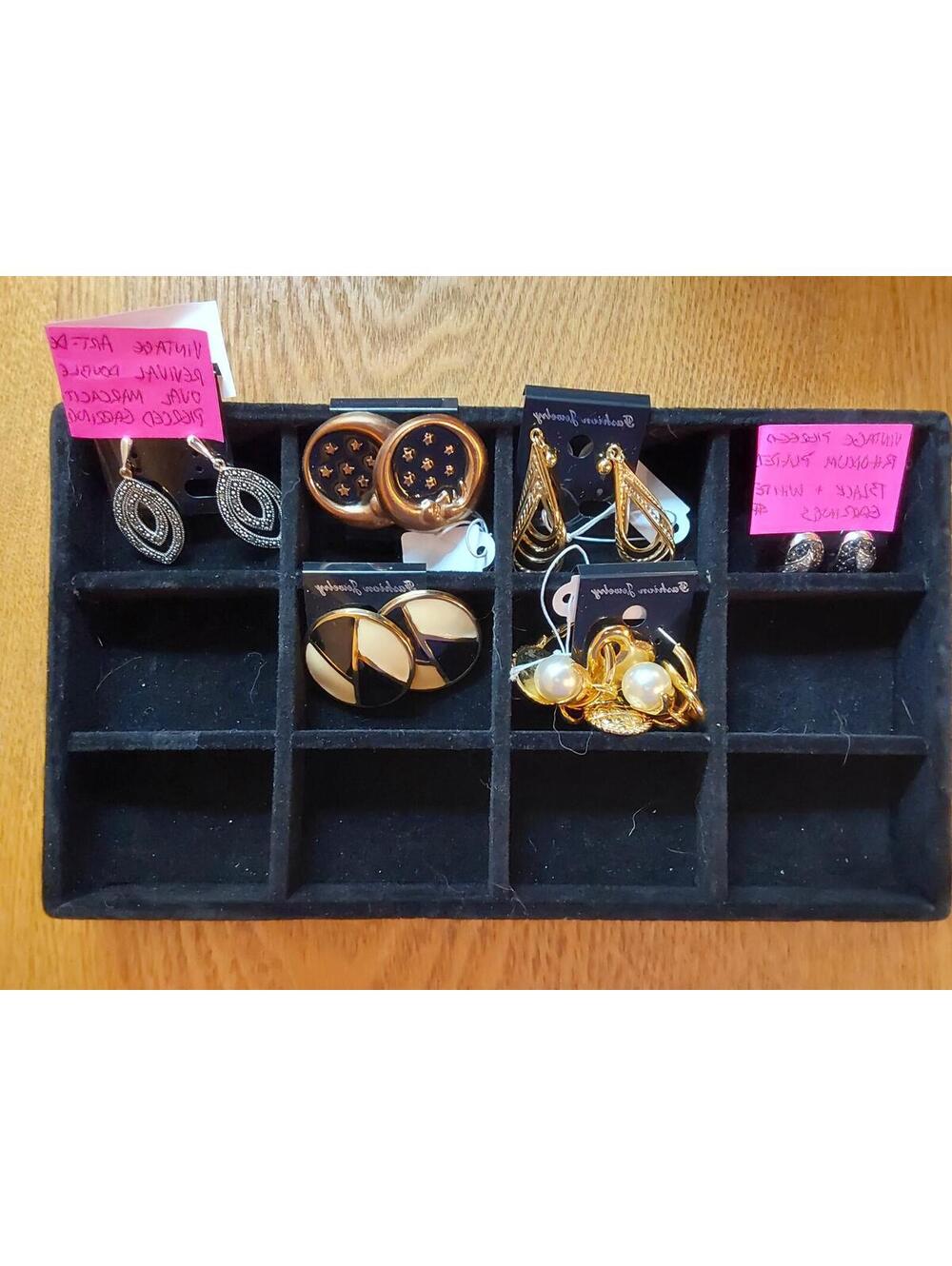 Various vintage and modern pierced earrings- 6 pairs